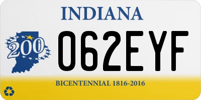 IN license plate 062EYF