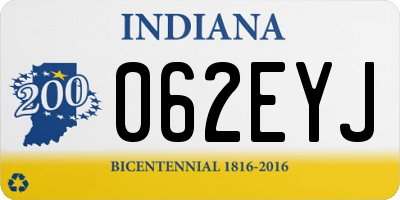 IN license plate 062EYJ