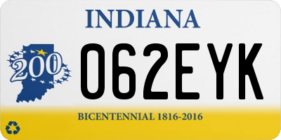 IN license plate 062EYK