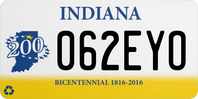 IN license plate 062EYO