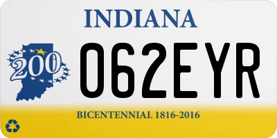IN license plate 062EYR
