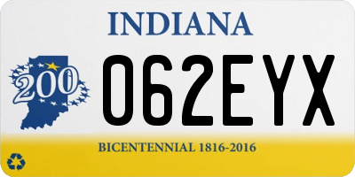 IN license plate 062EYX