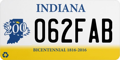 IN license plate 062FAB