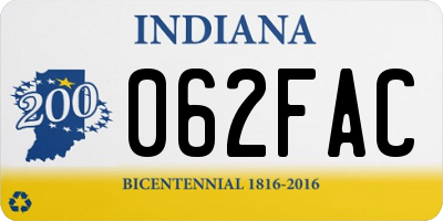IN license plate 062FAC
