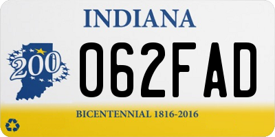 IN license plate 062FAD