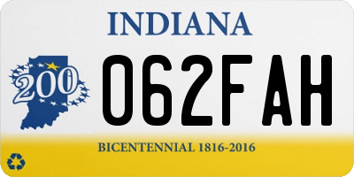 IN license plate 062FAH