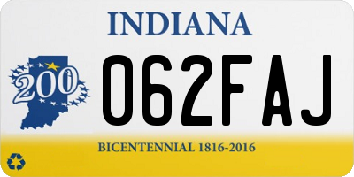 IN license plate 062FAJ