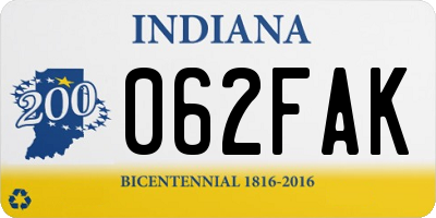 IN license plate 062FAK