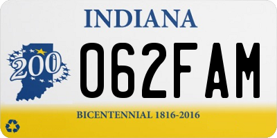 IN license plate 062FAM