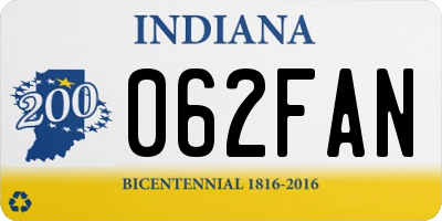 IN license plate 062FAN