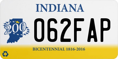 IN license plate 062FAP
