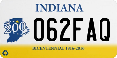 IN license plate 062FAQ