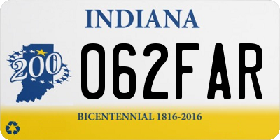 IN license plate 062FAR