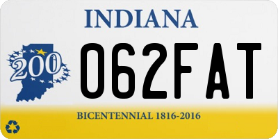 IN license plate 062FAT