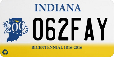 IN license plate 062FAY