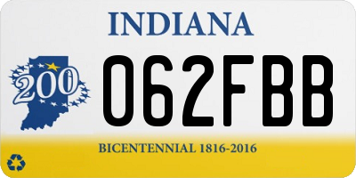IN license plate 062FBB