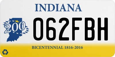 IN license plate 062FBH