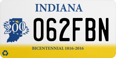 IN license plate 062FBN