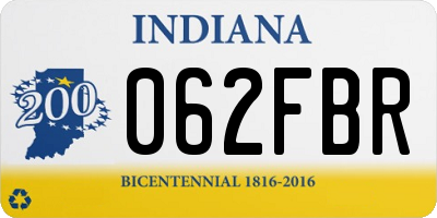 IN license plate 062FBR