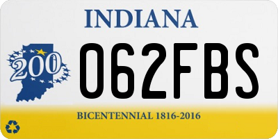 IN license plate 062FBS