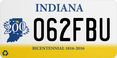 IN license plate 062FBU