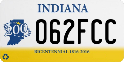 IN license plate 062FCC