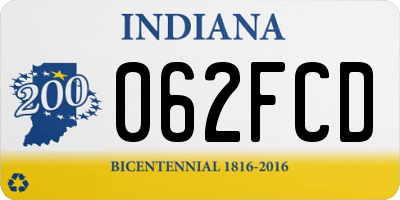 IN license plate 062FCD