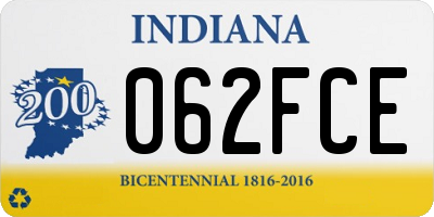 IN license plate 062FCE