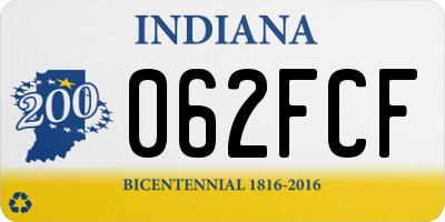 IN license plate 062FCF