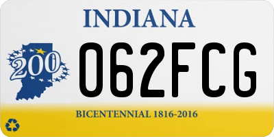 IN license plate 062FCG
