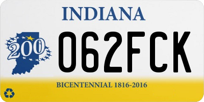 IN license plate 062FCK