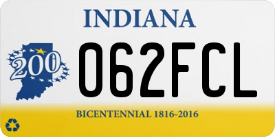 IN license plate 062FCL
