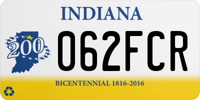 IN license plate 062FCR