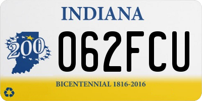 IN license plate 062FCU