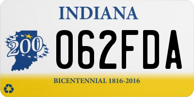IN license plate 062FDA