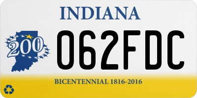 IN license plate 062FDC