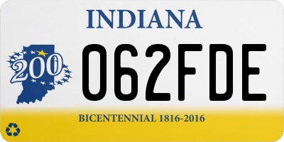 IN license plate 062FDE