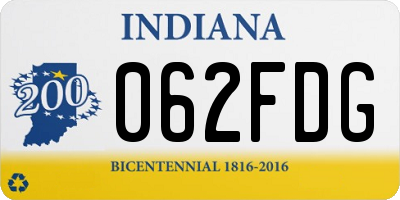 IN license plate 062FDG