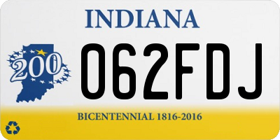IN license plate 062FDJ