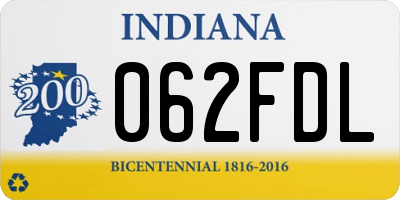 IN license plate 062FDL