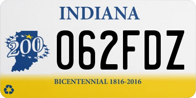 IN license plate 062FDZ