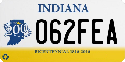 IN license plate 062FEA
