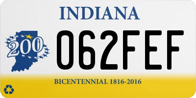 IN license plate 062FEF