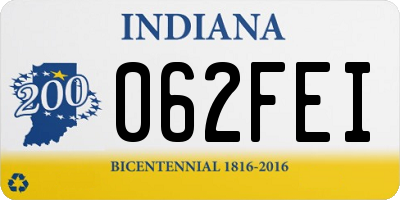 IN license plate 062FEI