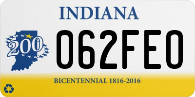 IN license plate 062FEO