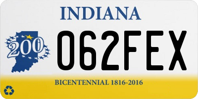 IN license plate 062FEX