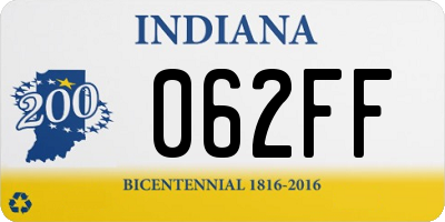 IN license plate 062FF