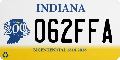 IN license plate 062FFA