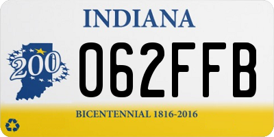 IN license plate 062FFB
