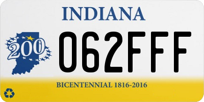 IN license plate 062FFF